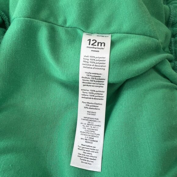 Carter’s Outfit Green Dragon Dinosaur Halloween Costume or Dress Up Sz 12M - Picture 3 of 4